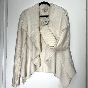 Sweater Cardigan Jacket with soft faux fur detail.